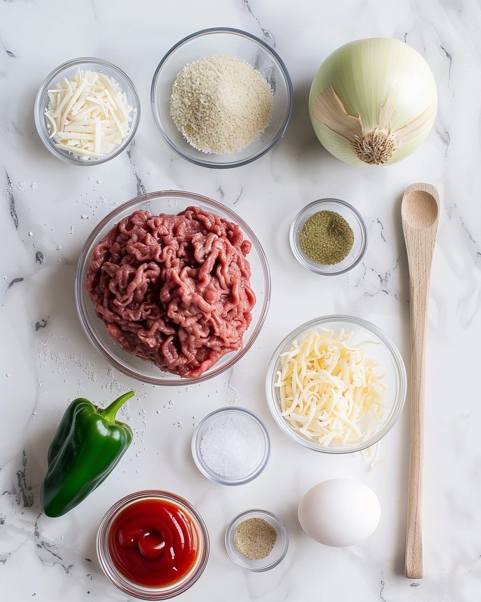 Melt-in-Your-Mouth Easy Stuffed Meatloaf Recipe to Savor Recipe 6 Large white oval baking dish filled with a whole glazed meatloaf richly coated in a shiny tomato-based sauce, garnished with finely chopped fresh herbs on top, the meatloaf stuffed with visible pockets of melted cheese and green peppers inside, photographed from a 3/4 angle on a white marble countertop with natural lighting, professional food styling, whole dish in frame photo taken with an iphone --ar 4:5 --v 7