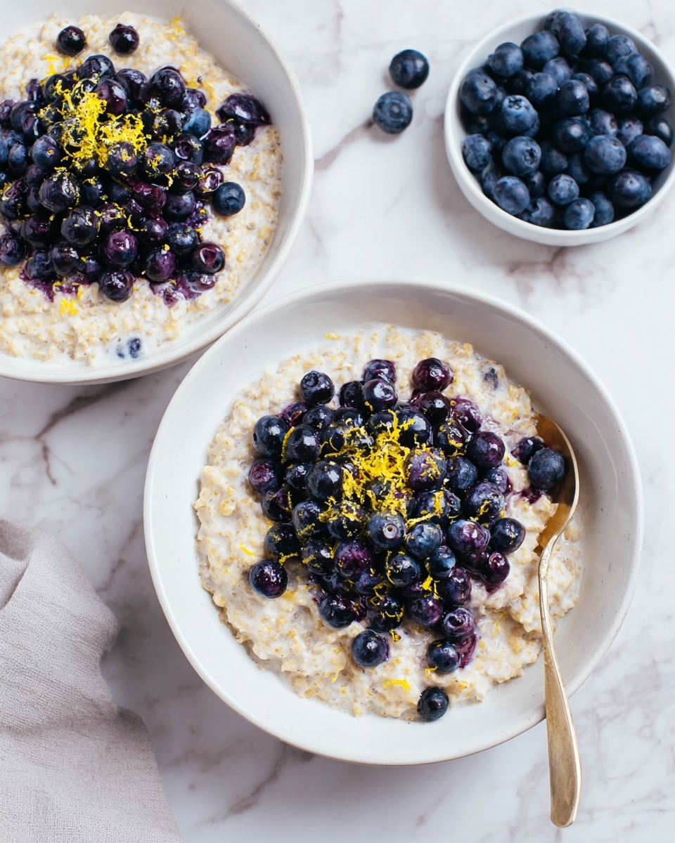 Healthy Blueberry Lemon Cheesecake Porridge Recipe