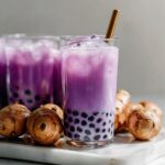 Creamy Taro Milk Tea with Purple Sweet Potato Powder and Boba Recipe
