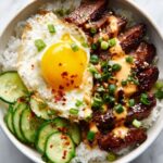 Korean BBQ Steak Rice Bowls with Spicy Cream Sauce Recipe