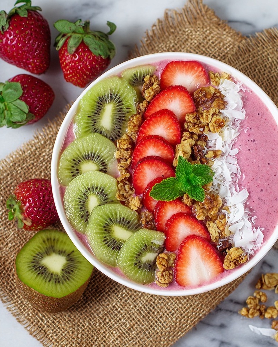 Kiwi Strawberry Smoothie Bowl Recipe