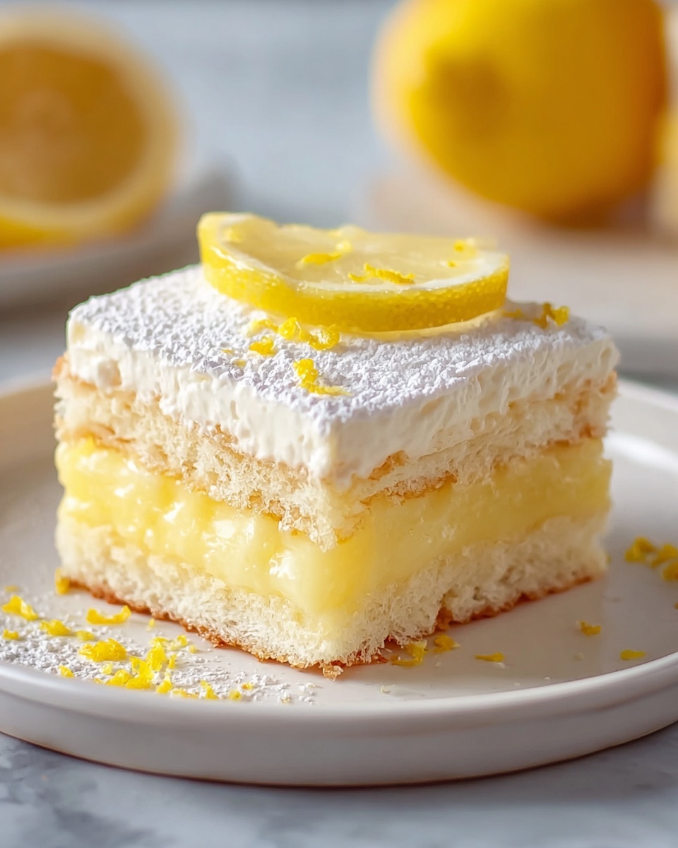 Whole uncut lemon layer cake presented on a large white plate, featuring multiple even layers of moist sponge cake and creamy lemon filling, topped with smooth white frosting and garnished with whole lemon wedges arranged artfully on top, the entire cake displayed at a 3/4 angle shot against a pristine white marble background, naturally lit to highlight the bright yellow lemon tones and soft textures, styled as a professional food magazine hero shot, photo taken with an iphone --ar 4:5 --v 7