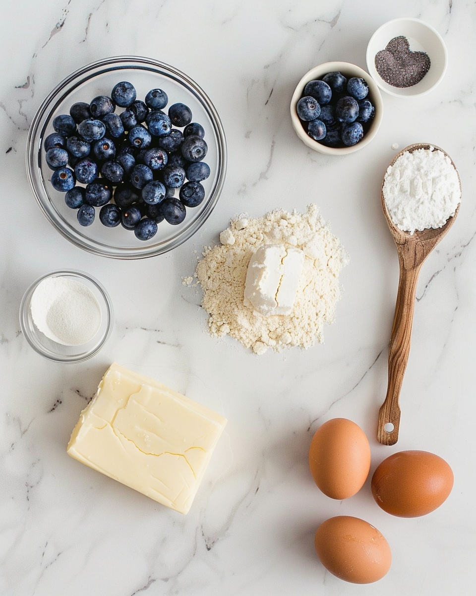 Single white plate with a single slice of moist blueberry loaf cake showing a close-up angled view that reveals the soft, fluffy interior dotted generously with juicy blueberries, golden crust edges, slight crumbly texture, placed on a clean white marble surface with natural lighting, styled like a food blog individual serving photo taken with an iphone --ar 4:5 --v 7
