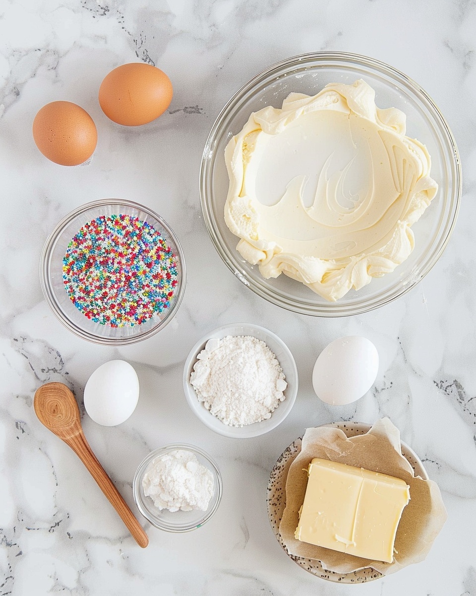 Single slice of festive Easter cake displayed on a pristine white plate, revealing the soft, dense interior studded with colorful candy pieces, topped with a swirl of pastel pink, blue, and cream frosting, each accented by miniature candy eggs and sugar pearls, the cross-section highlighting the cake’s moist texture beneath the vibrant decorations, all set on a white marble surface with natural light softly illuminating the layers, styled for an inviting, close-up food blog presentation, photo taken with an iphone --ar 4:5 --v 7
