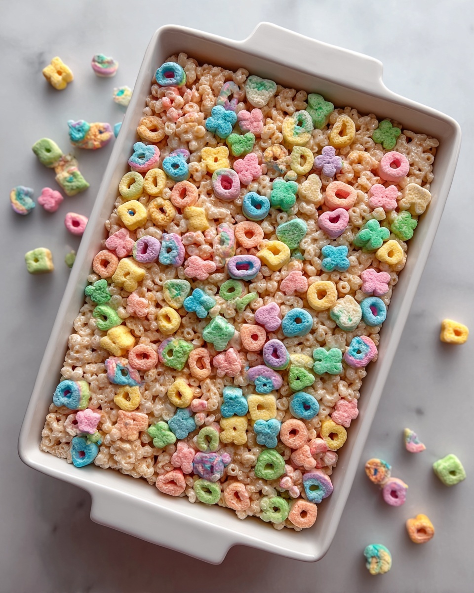 Magically Delicious Lucky Charms Rice Krispie Treats for St. Patrick's Day Recipe