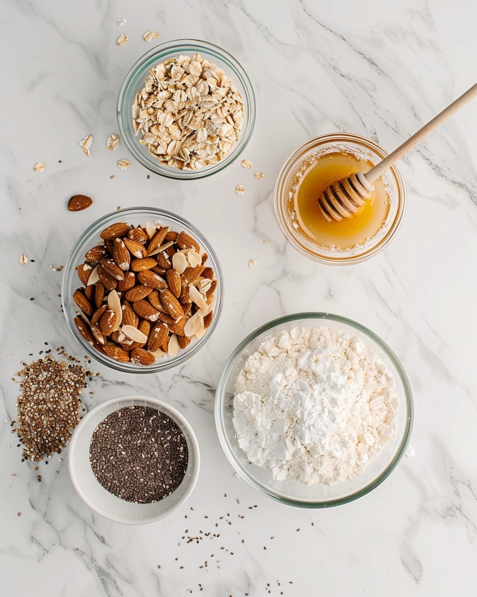 Single white plate featuring one energy bite ball made from oats, dried cranberries, nuts, and seeds, close-up angled view highlighting the textured interior with visible layers of chewy cranberries and crunchy nuts, garnished lightly with scattered oats around, placed on a white marble surface under natural lighting, styled like a food blog individual serving photo taken with an iphone --ar 4:5 --v 7