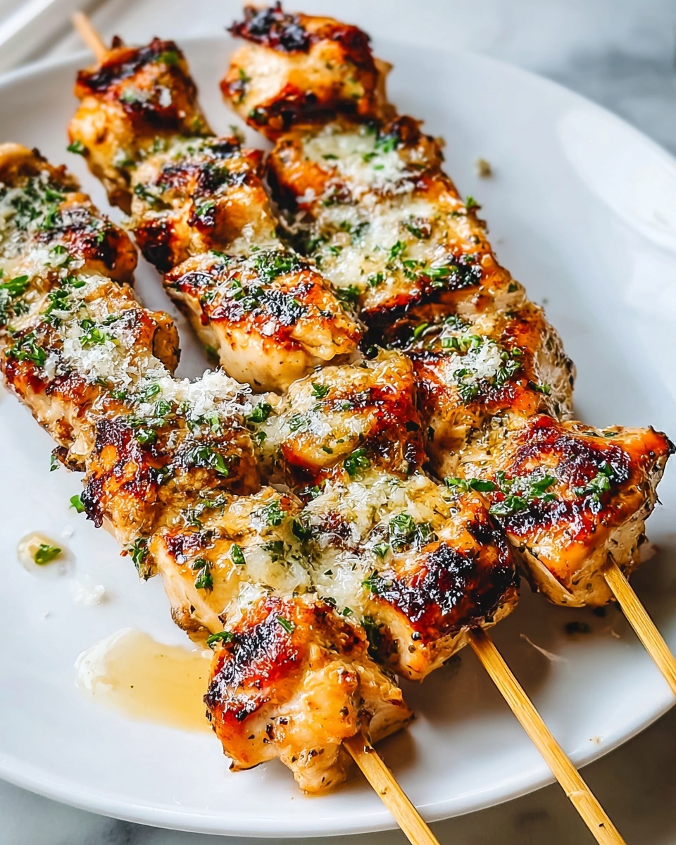 Garlic Parmesan Chicken Skewers: Grilled to Flavorful Perfection Recipe