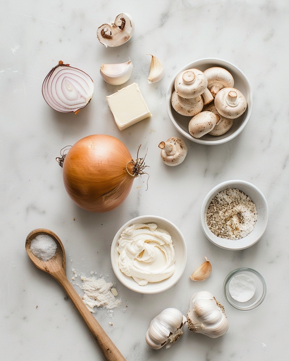 Single white bowl with one serving of creamy mushroom and chicken stroganoff atop fluffy white rice, close-up angle highlighting tender slices of chicken and thick mushrooms coated in rich, velvety paprika sauce sprinkled with fresh chopped parsley, steam gently rising, bowl set on white marble surface, natural lighting emphasizing warm tones, intimate plated serving photo taken with an iphone --ar 4:5 --v 7