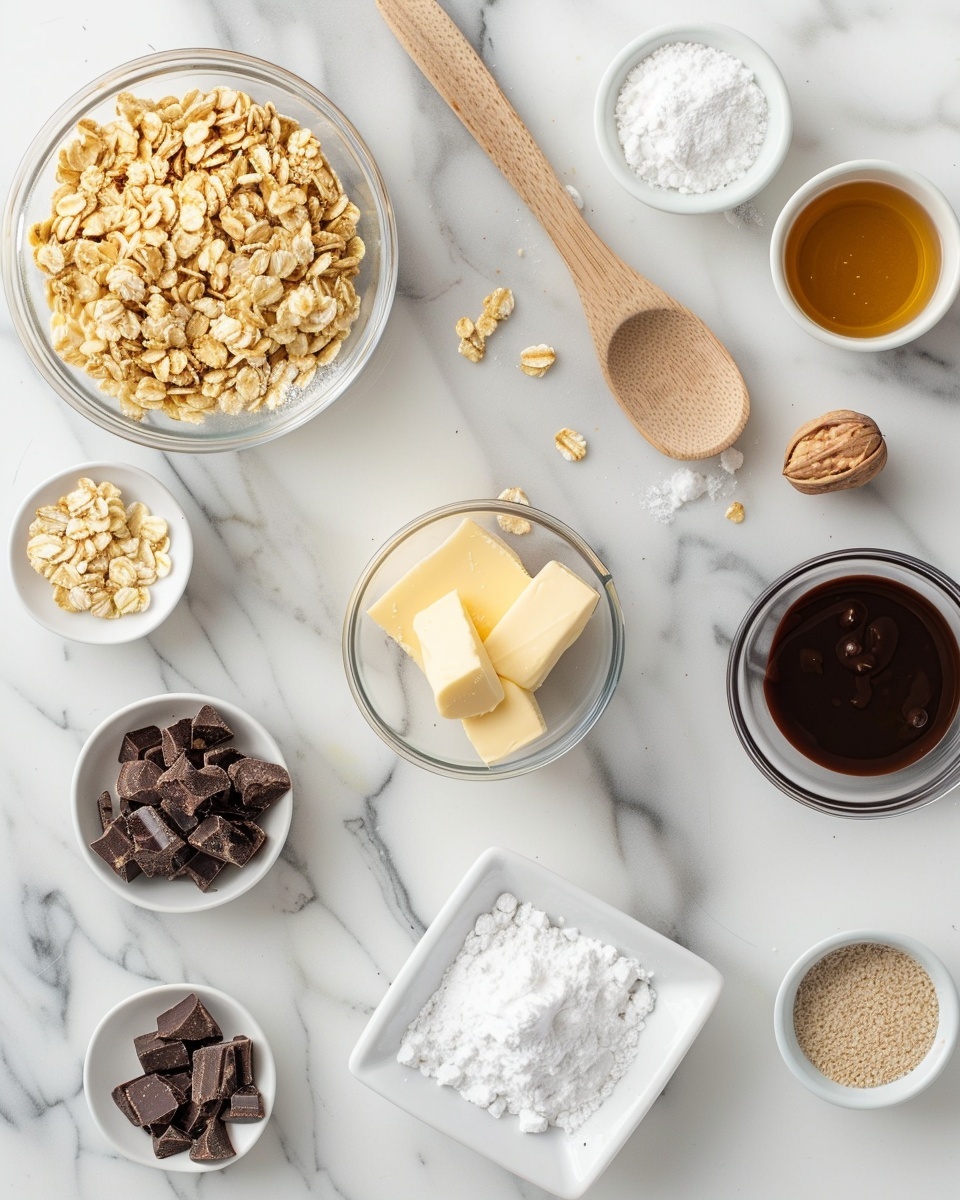 Single white plate with a single square portion of crispy cornflake cookie layered with rich melted caramel and drizzled generously with dark chocolate, close-up angled shot revealing the crunchy texture of the cornflakes intertwined with the glossy chocolate streaks and caramel highlights, a few chocolate chips scattered around the plate on a white marble surface, natural lighting emphasizing the interior crunch and shiny chocolate glaze, styled as a ready-to-eat plated serving photo taken with an iphone --ar 4:5 --v 7