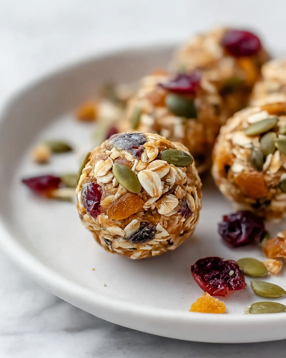 Large white bowl filled with a generous heap of whole round no-bake energy bites, packed with rolled oats, dried cranberries, pumpkin seeds, and bits of apricot, showcasing their textured and wholesome ingredients, all nestled together in a clean and appetizing presentation, photographed from a 3/4 angle on a white marble countertop with soft natural lighting, professional food magazine style photo taken with an iphone --ar 4:5 --v 7