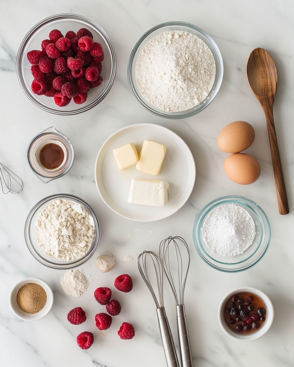 Single white plate with one thick slice of moist raspberry loaf cake revealing the dense crumb speckled with vibrant whole raspberries and pieces of berry within, the golden crust slightly crisp, shot at an angled close-up to emphasize the textured interior and juicy berry pockets, set on a white marble surface under natural lighting, styled as a ready-to-eat portion from a food blog, photo taken with an iphone --ar 4:5 --v 7