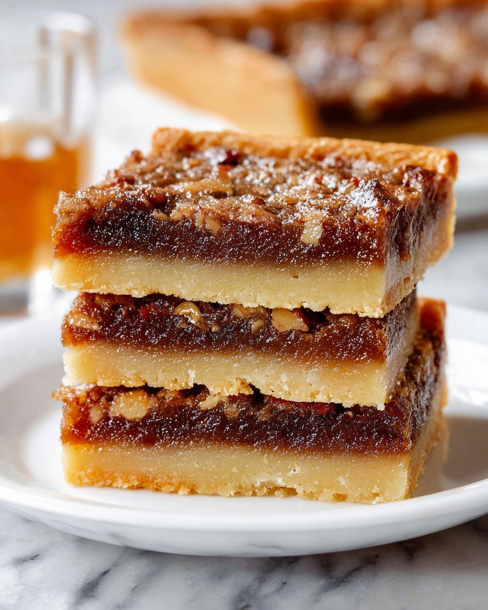 Butter Tart Squares Recipe 6 A large square white baking pan filled with an entire batch of rich butter tart bars, showcasing a smooth, golden buttery crust topped with a thick, glistening layer of sweet, caramelized filling dotted with chunks of melted chocolate and pecans, the uncut whole dish presented on a white marble countertop under soft natural lighting, styled as a professional food magazine hero shot, photo taken with an iphone --ar 4:5 --v 7