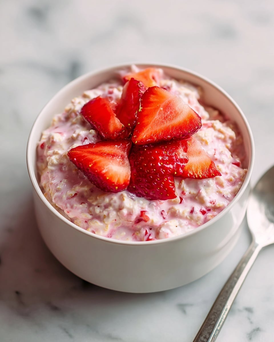 Strawberries and Cream Overnight Oats Recipe