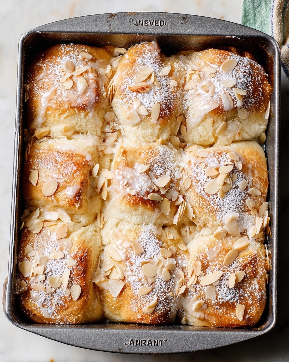 Almond Sweet Rolls with Icing and Sliced Almond Topping Recipe