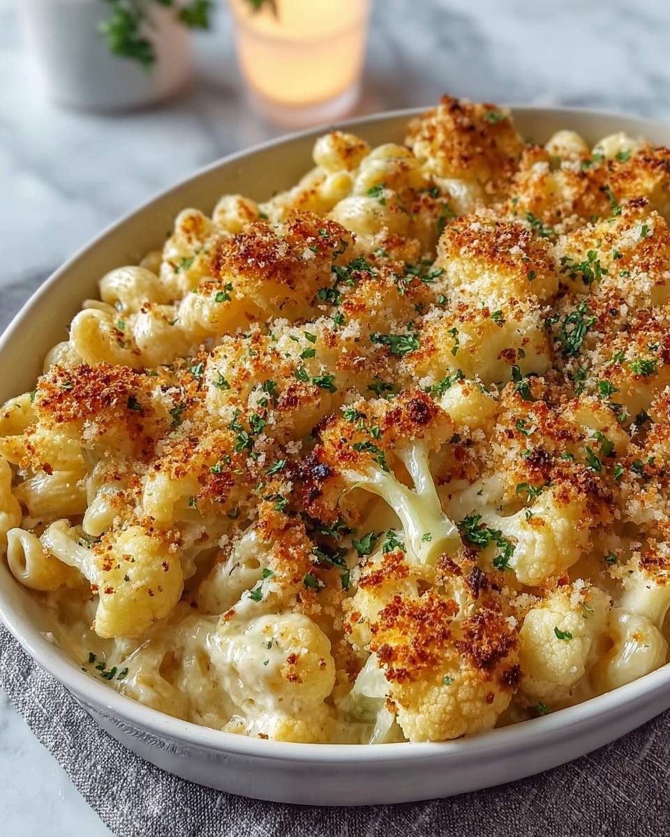 Healthy Cauliflower Mac and Cheese Recipe with Crispy Parmesan Recipe