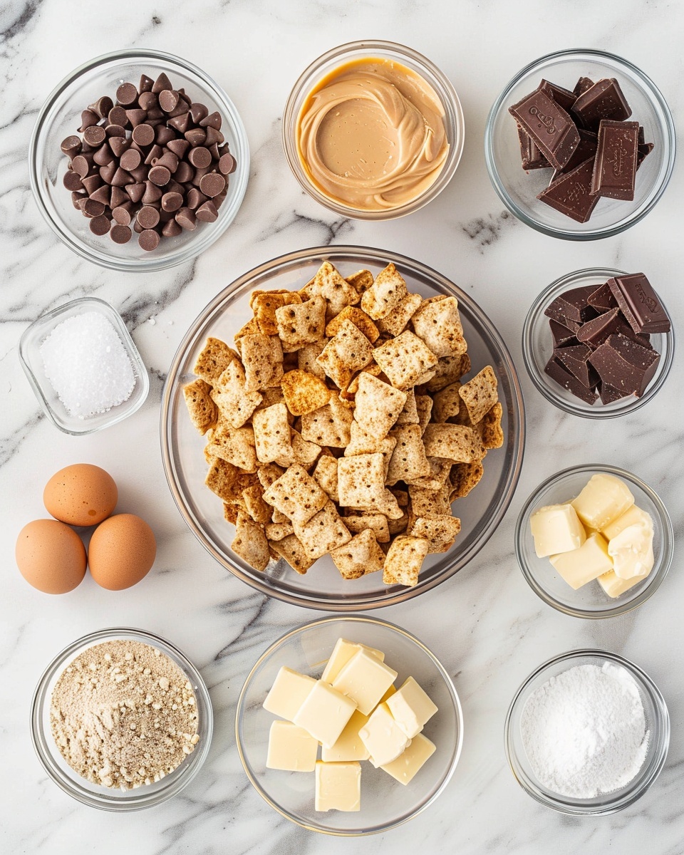 Single white bowl containing a close-up view of a small serving of rectangular, bite-sized crunchy snacks coated with powdered sugar, with some pieces broken open to reveal a vibrant yellow creamy filling inside, highlighting the textured outer layer and soft interior, placed on a white marble surface under natural light, styled as a tempting individual portion for a food blog, photo taken with an iphone --ar 4:5 --v 7