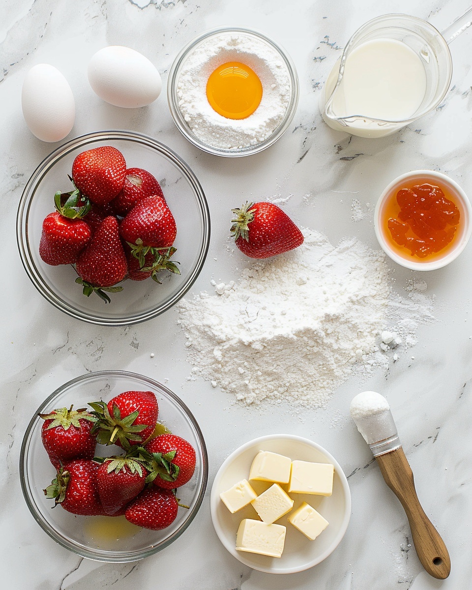 Mini Strawberry Custard Tartlets From Scratch Recipe 5 Single white plate with one slice of strawberry tart showcasing a flaky golden crust, a creamy custard filling, and a generous topping of glistening, diced fresh strawberries revealing juicy interior texture, close-up angled shot emphasizing the layers and the glossy fruit glaze, natural lighting, white marble background, styled as a dessert ready to eat, photo taken with an iphone --ar 4:5 --v 7