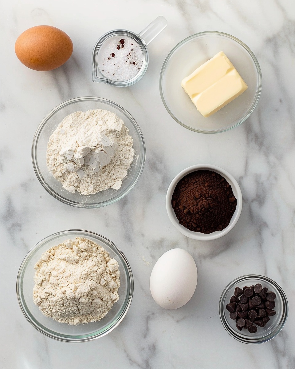 Easy Chocolate Chocolate Chip Cookies Recipe 5 Single white plate with one thick chocolate cookie slice showing a rich, fudgy interior dotted with melty chocolate chips, close-up angled shot emphasizes the chewy texture and glossy chocolate pockets, placed on white marble surface under natural light, styled like a food blog serving ready to enjoy, photo taken with an iphone --ar 4:5 --v 7