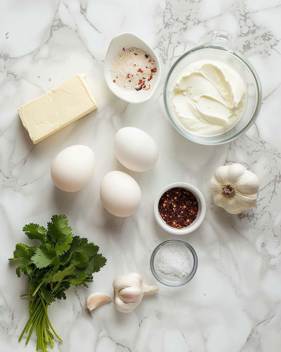 Jammy Eggs with Chili Butter and Garlic Yogurt Recipe 5 Single white plate featuring a close-up of a perfectly cooked fried egg sliced in half to reveal the rich, runny golden yolk spilling onto the rustic toasted bread beneath, sprinkled with chili flakes and fresh chopped parsley, highlighting the contrast between the crispy bread texture and the smooth egg whites, natural light enhancing the warm colors on a clean white marble surface, styled as an intimate plated serving photo taken with an iphone --ar 4:5 --v 7