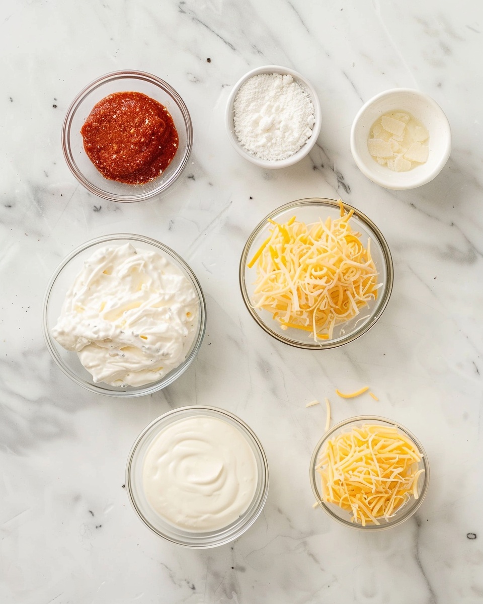 Viral Boat Dip: 10-Minute Creamy Crowd-Pleaser Recipe 5 Single white bowl containing a close-up serving of creamy cheese dip loaded with visible bits of red peppers and herbs, showcasing the rich, fluffy texture and mixed ingredients throughout, placed on a white marble surface with natural lighting highlighting the dip’s fresh and appetizing appearance, styled as an individual portion ready to eat, intimate plated serving photo taken with an iphone --ar 4:5 --v 7