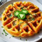 Spicy Cheddar Jalapeño Cornbread Waffles Recipe