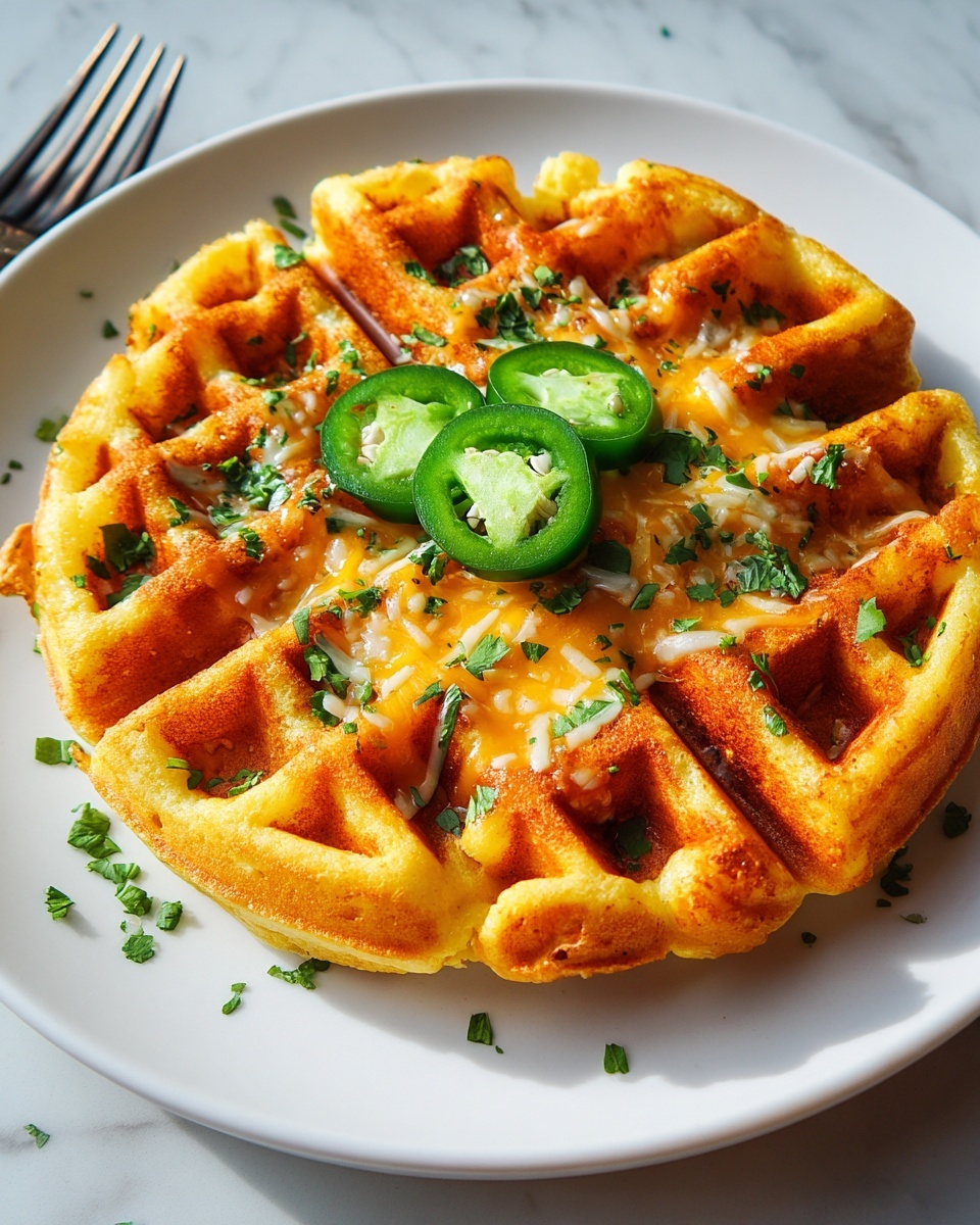 Spicy Cheddar Jalapeño Cornbread Waffles Recipe