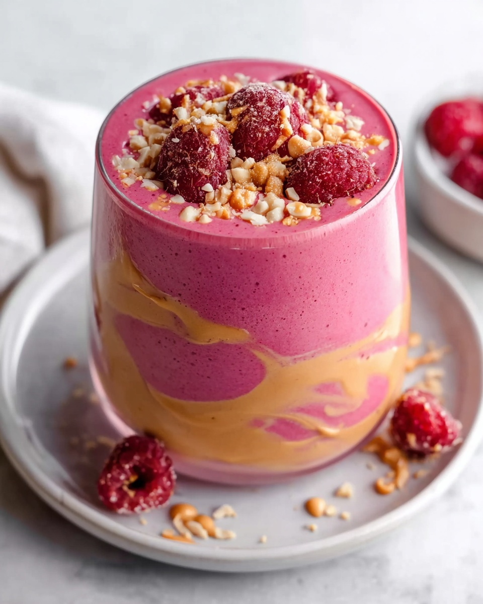 Raspberry Peanut Butter Smoothie (No Bananas!) Recipe
