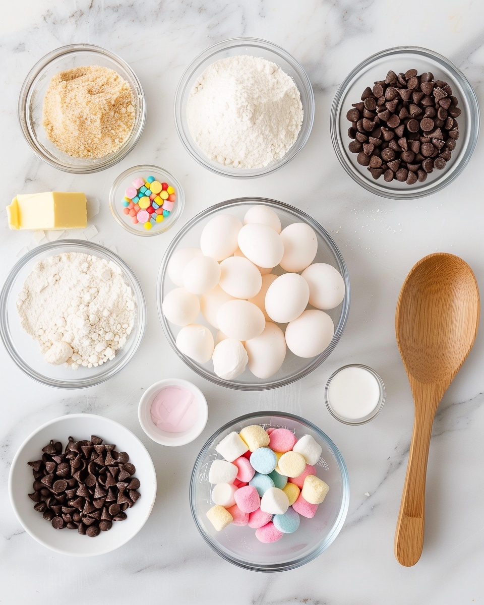 Single white plate with one thick, freshly baked stuffed cookie showing a cross-section with melted chocolate chunks and soft, fluffy marshmallow filling inside, colorful rainbow sprinkles embedded in the golden-brown cookie dough, close-up angled shot revealing the gooey texture and interior layers, natural lighting highlighting the crumbly edges and creamy filling, white marble surface underneath, styled food blog single serving photo taken with an iphone --ar 4:5 --v 7