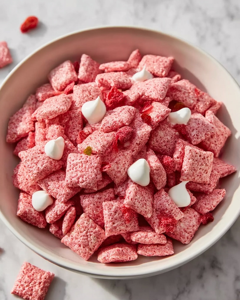 Easy Strawberry Shortcake Puppy Chow Recipe