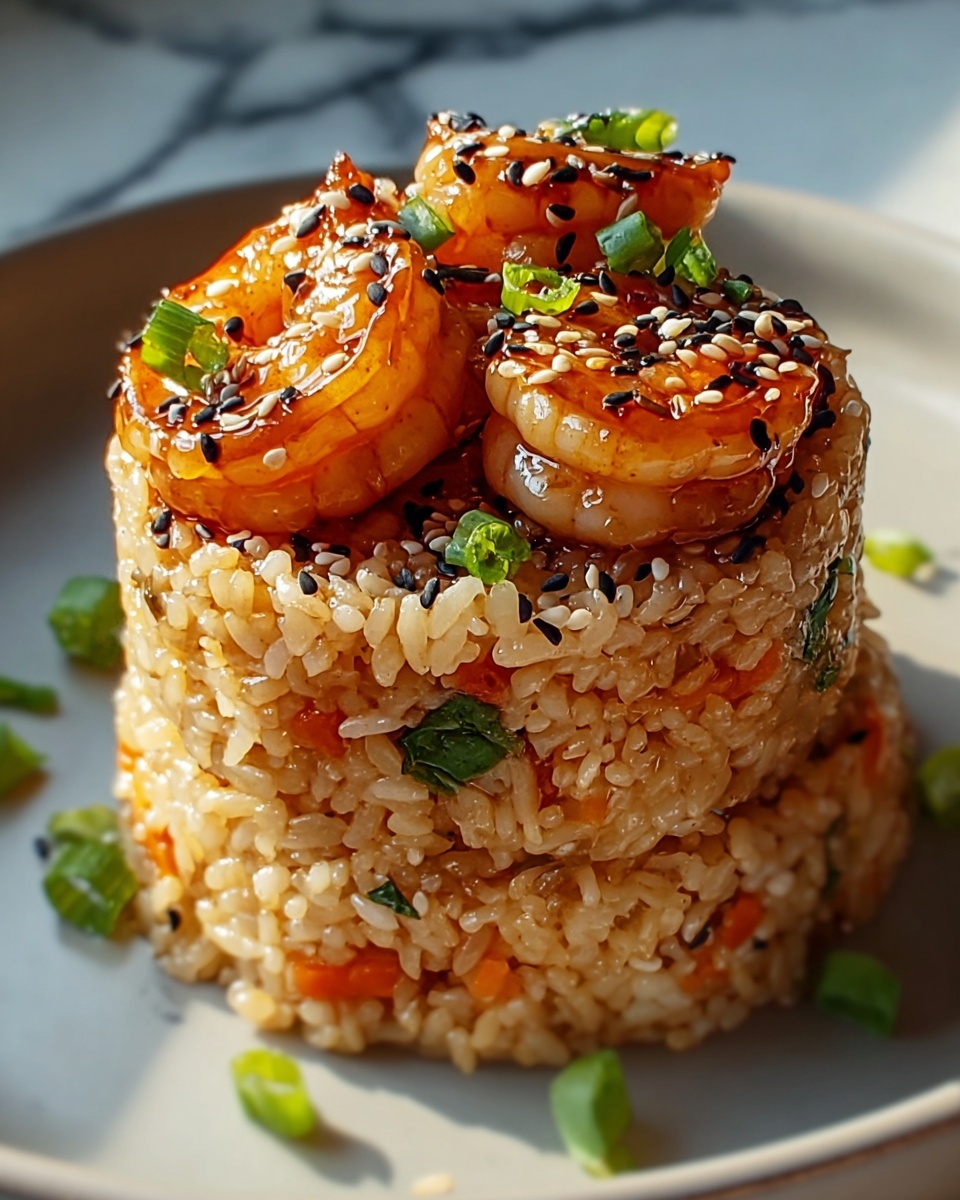 Flavor-Packed Sesame Garlic Shrimp Rice Stacks in 30 Minutes Recipe