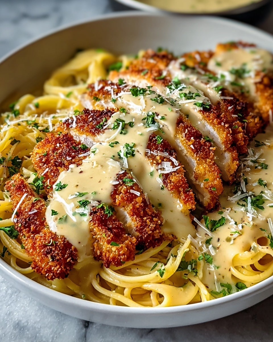 Crispy Parmesan Chicken with Rich Garlic Sauce Recipe