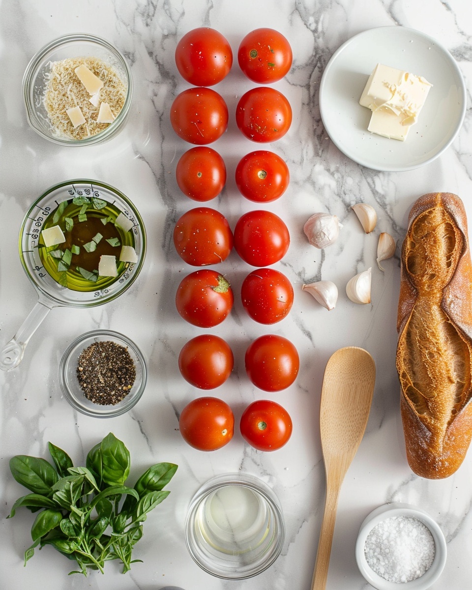 Single white plate holding one serving of bruschetta featuring a toasted slice of rustic Italian bread topped with finely diced, juicy fresh tomatoes mixed with finely chopped basil leaves, drizzled with a glossy balsamic reduction that pools slightly on the edges of the bread, close-up angled view emphasizing the vibrant red tomatoes, vivid green herbs, and the crispy golden-brown toasted bread texture, natural lighting highlighting the freshness and rustic appeal, set on a white marble surface, intimate styled food blog presentation photo taken with an iphone --ar 4:5 --v 7