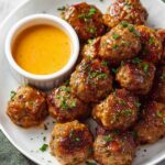 Spicy Chicken Meatballs with Buffalo Ranch Dipping Sauce Recipe