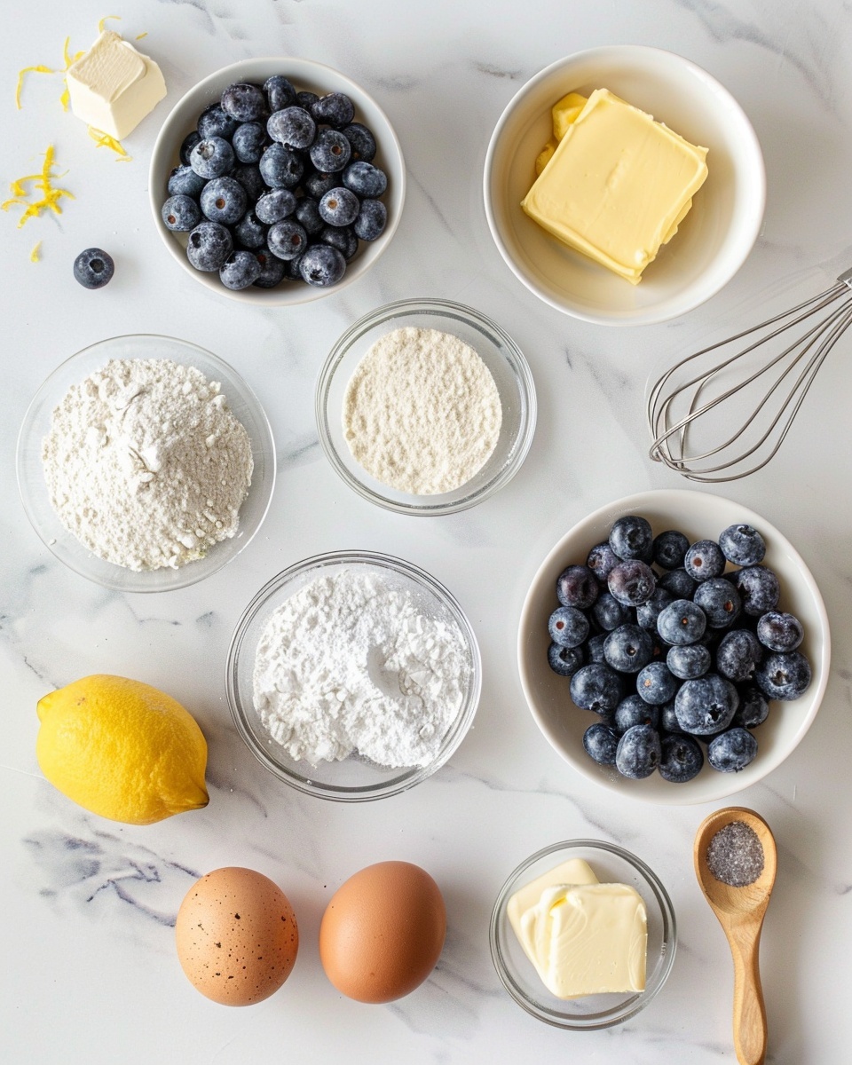 Single white square plate with one thick slice of blueberry crumb bar, close-up angle highlighting the distinct layers of buttery shortbread crust, rich dark purple blueberry filling with visible whole berries, and chunky crumbly streusel topping drizzled with white icing, bright lemon zest sprinkled on top for a pop of color, all set on a white marble surface with natural lighting, styled like a food blog individual serving, photo taken with an iphone --ar 4:5 --v 7