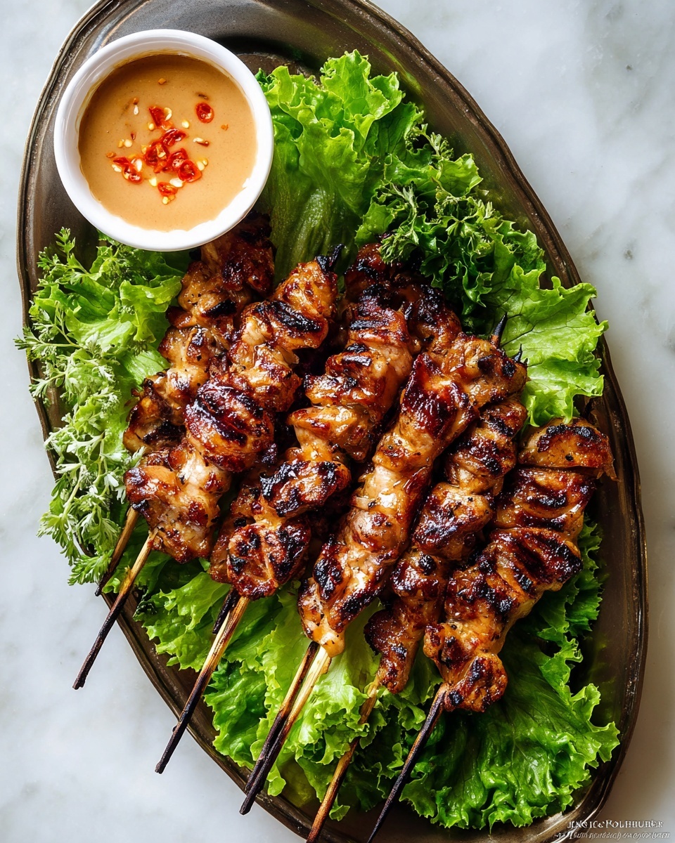 Grilled Thai Coconut Chicken Skewers with Peanut Sauce Recipe