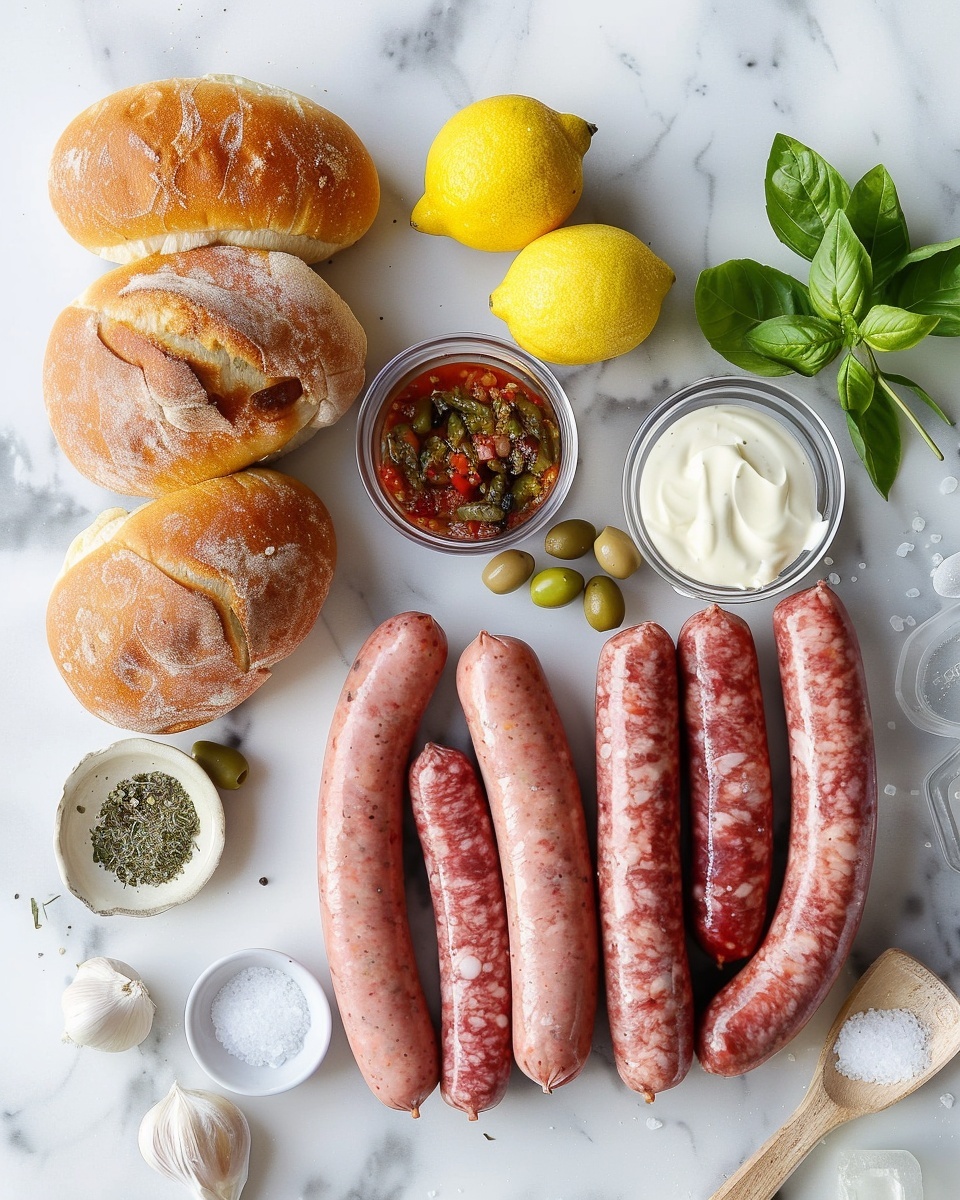 Single white plate holding one plated sausage sandwich portion featuring a thick, grilled sausage nestled in a soft, golden-brown bun with a vibrant, chunky salsa topping made of finely diced red, yellow, and green bell peppers and herbs. The close-up shot highlights the juicy, textured sausage with char marks, the fluffy interior of the bun, and the colorful salsa layers. The plate is set against a white marble surface with natural lighting, styled as a ready-to-eat serving with steam hinting at warmth, intimate food blog style photo taken with an iphone --ar 4:5 --v 7