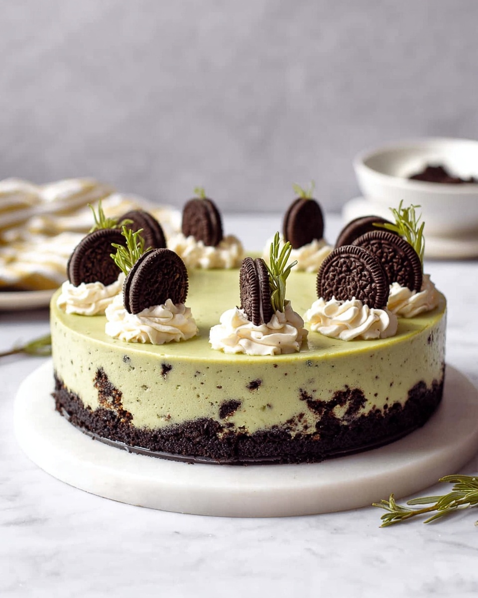 No-Bake Matcha Oreo Cheesecake Recipe