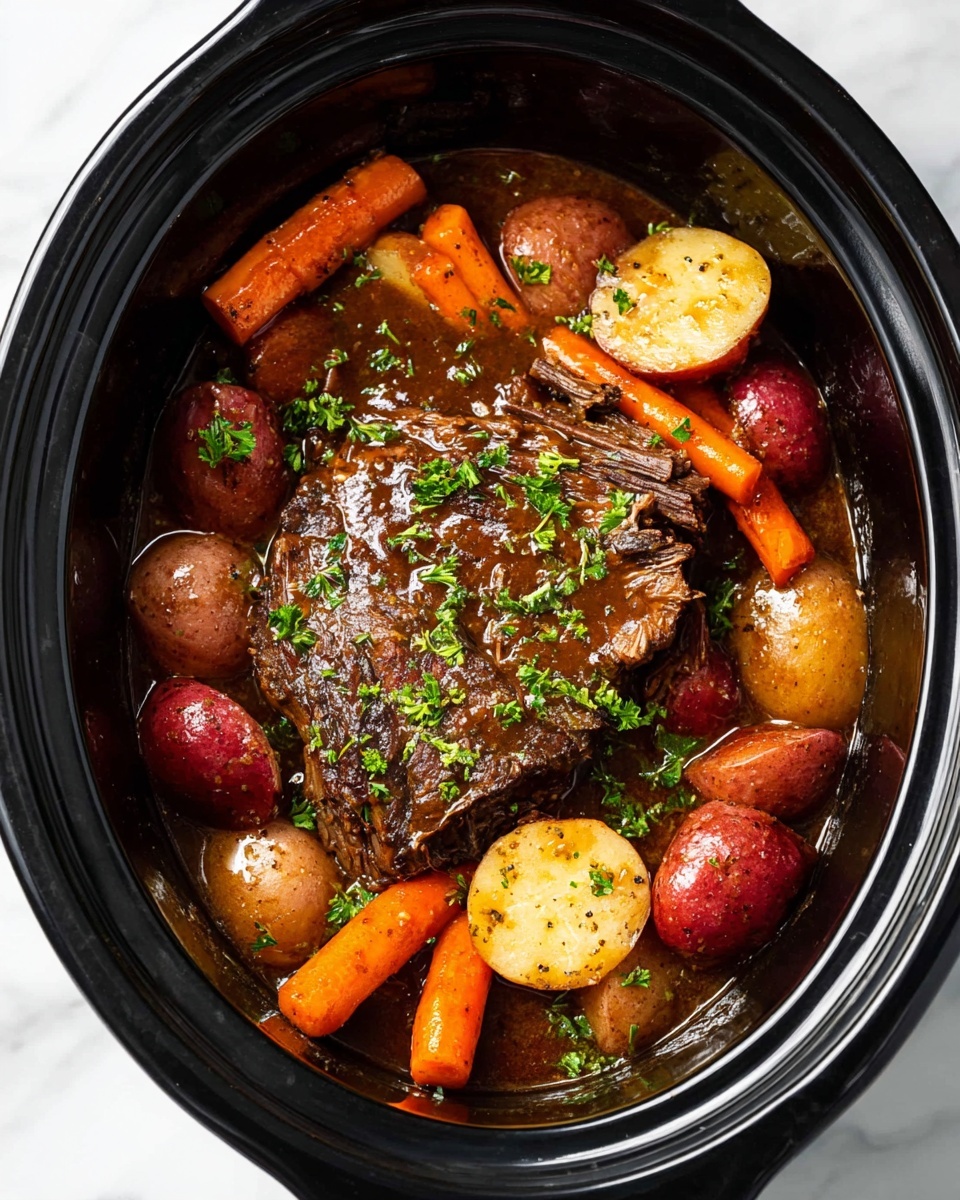 Crock Pot Roast with Vegetables and Rich Gravy Recipe
