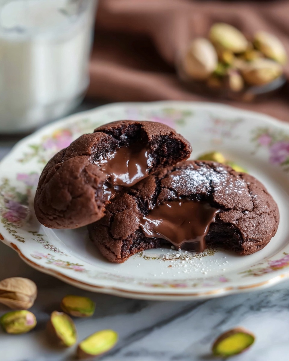 A large white ceramic plate filled with a full batch of rich, soft chocolate cookies, each rounded and slightly cracked on top, showcasing their plush texture with molten chocolate centers peeking through. The plate is generously stacked with numerous cookies arranged invitingly, capturing the dense and fudgy nature of the entire collection. The scene is set on a white marble countertop, illuminated by natural lighting that highlights the deep brown chocolate tones against the white dish, styled professionally like a hero food magazine shot. photo taken with an iphone --ar 4:5 --v 7