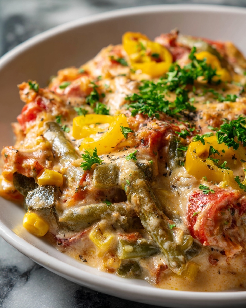 Slow Cooker Taco Dip Recipe 6 Large white slow cooker filled with a creamy, cheesy corn casserole topped with sliced yellow peppers and fresh chopped cilantro, showcasing a rich mixture of corn, diced tomatoes, and melted cheese in a golden, bubbly surface, photographed at a 3/4 angle on a white marble countertop with natural lighting, styled like a striking food magazine hero shot, photo taken with an iphone --ar 4:5 --v 7
