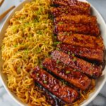 Sweet and Spicy Tempeh with Garlic Curry Noodles Recipe