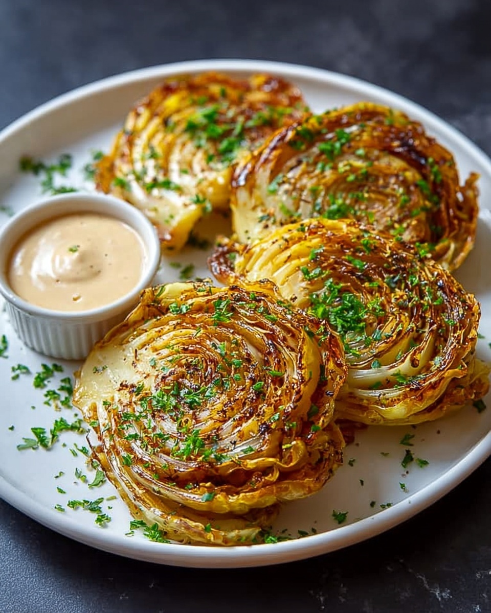 Oven Roasted Garlic Cabbage Steaks Recipe
