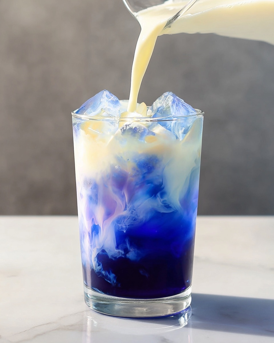 Blue Tea Latte with Vanilla Cold Foam Recipe