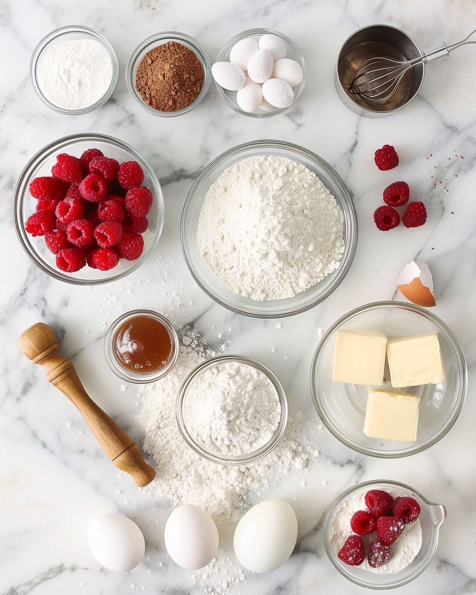 Single white plate featuring one thick slice of moist raspberry cake, close-up angled shot showcasing vibrant red raspberries embedded throughout the tender crumb with a golden-brown crust, soft textured interior with visible berry pockets, placed on a white marble surface with natural lighting, styled like a food blog serving, photo taken with an iphone --ar 4:5 --v 7