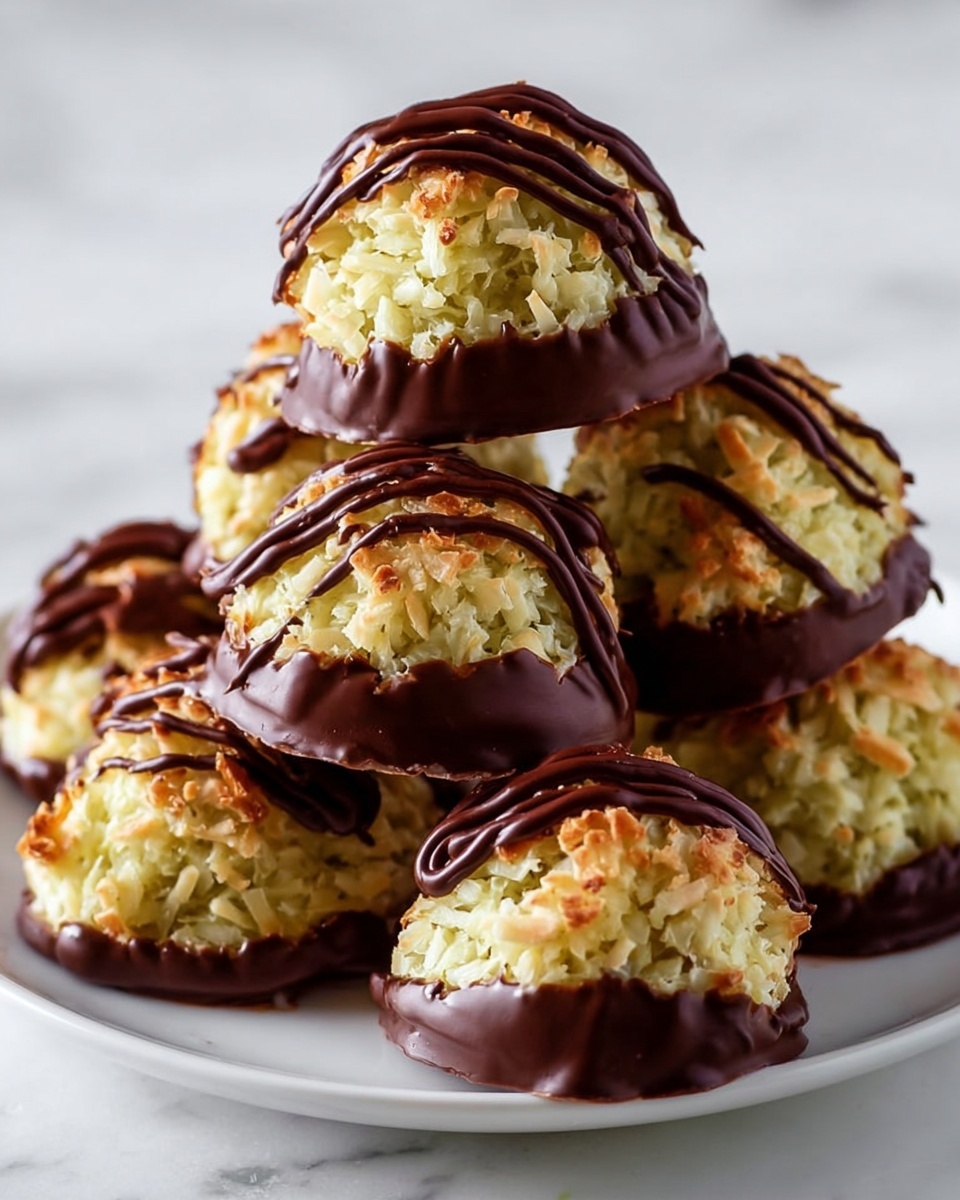 Pistachio Coconut Macaroons with Dark Chocolate Recipe