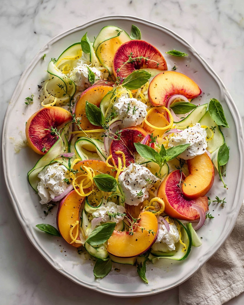 Peach Caprese Salad with Burrata Recipe