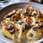 Creamy Garlic Mushroom Stuffed Shells Recipe