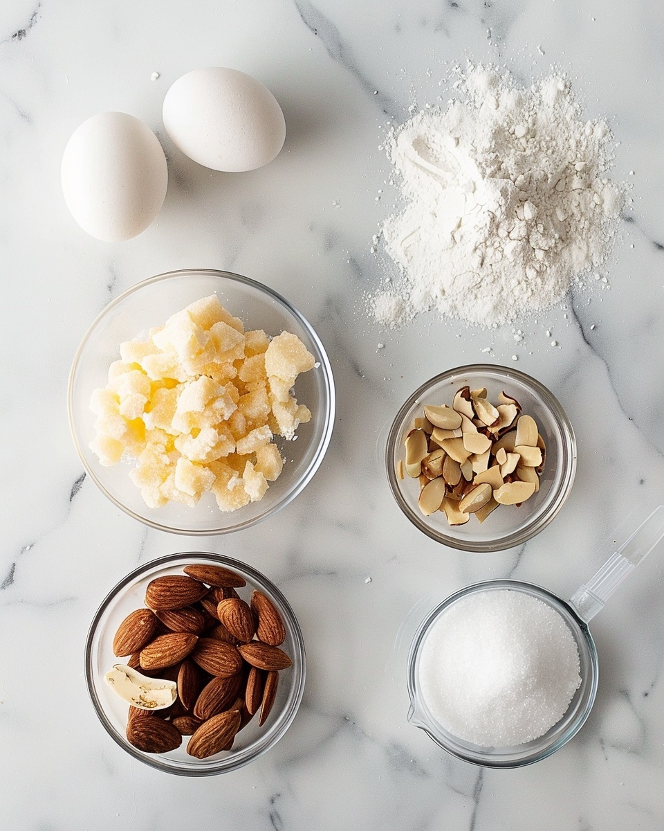 Single white plate showcasing one almond cookie topped with powdered sugar and delicate sliced almonds, close-up angle emphasizing the crumbly texture and slight cracks on the cookie surface, soft natural lighting highlighting the golden baked edges, placed on a white marble surface, styled as an intimate, ready-to-eat serving from a food blog, photo taken with an iphone --ar 4:5 --v 7