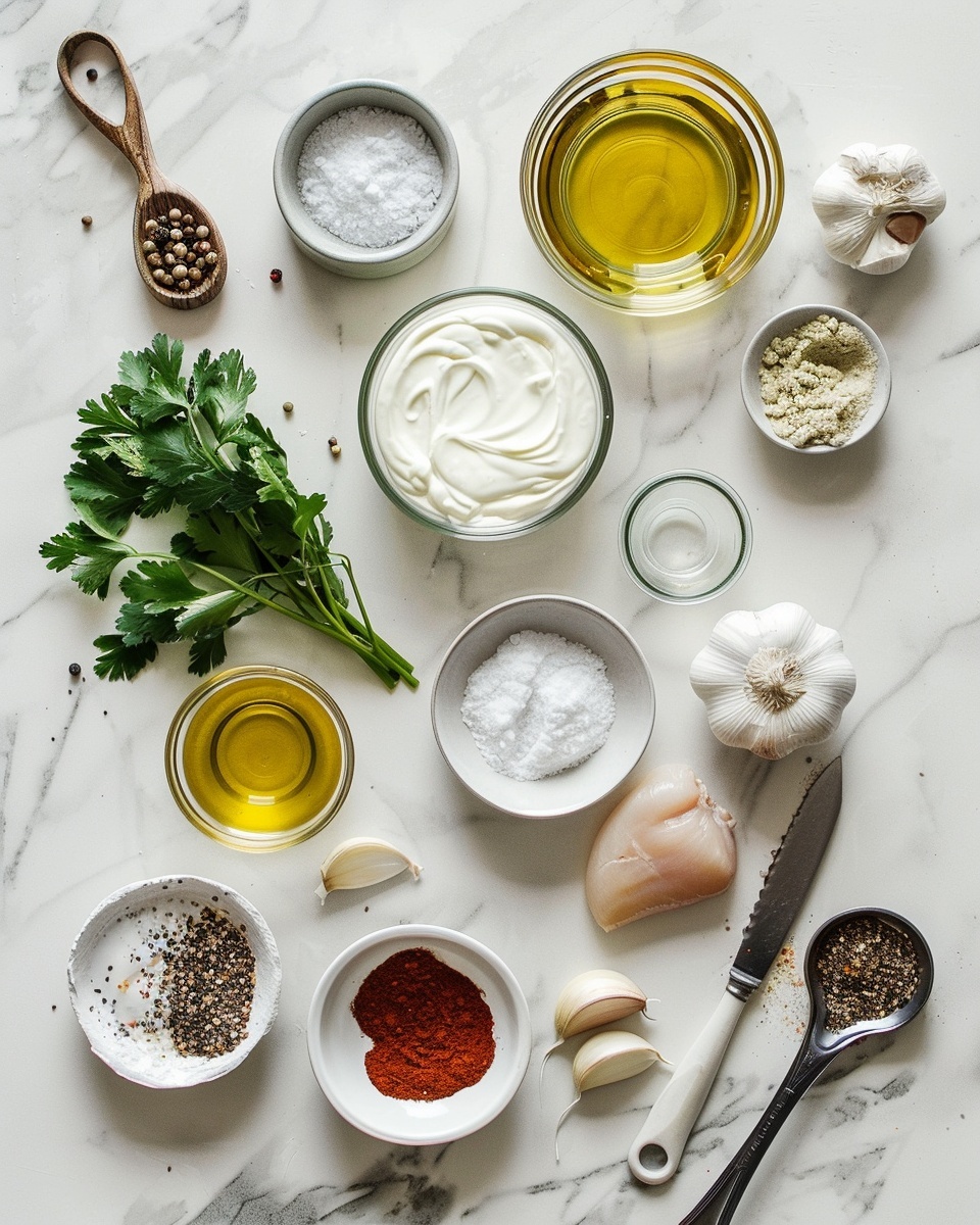 Single white round plate featuring a neatly arranged serving of grilled chicken tenders with visible char marks and a vibrant golden-orange marinade, garnished with fresh cilantro sprigs, beside a modest portion of fluffy white rice, close-up angled view revealing the tender, juicy interior texture of one tender partially revealed, set on a white marble surface, natural daylight accentuating the rich colors and appetizing details, styled as a ready-to-eat plated portion from a food blog, photo taken with an iphone --ar 4:5 --v 7