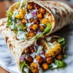 Chili Lime Roasted Chickpea and Cauliflower Wrap Recipe